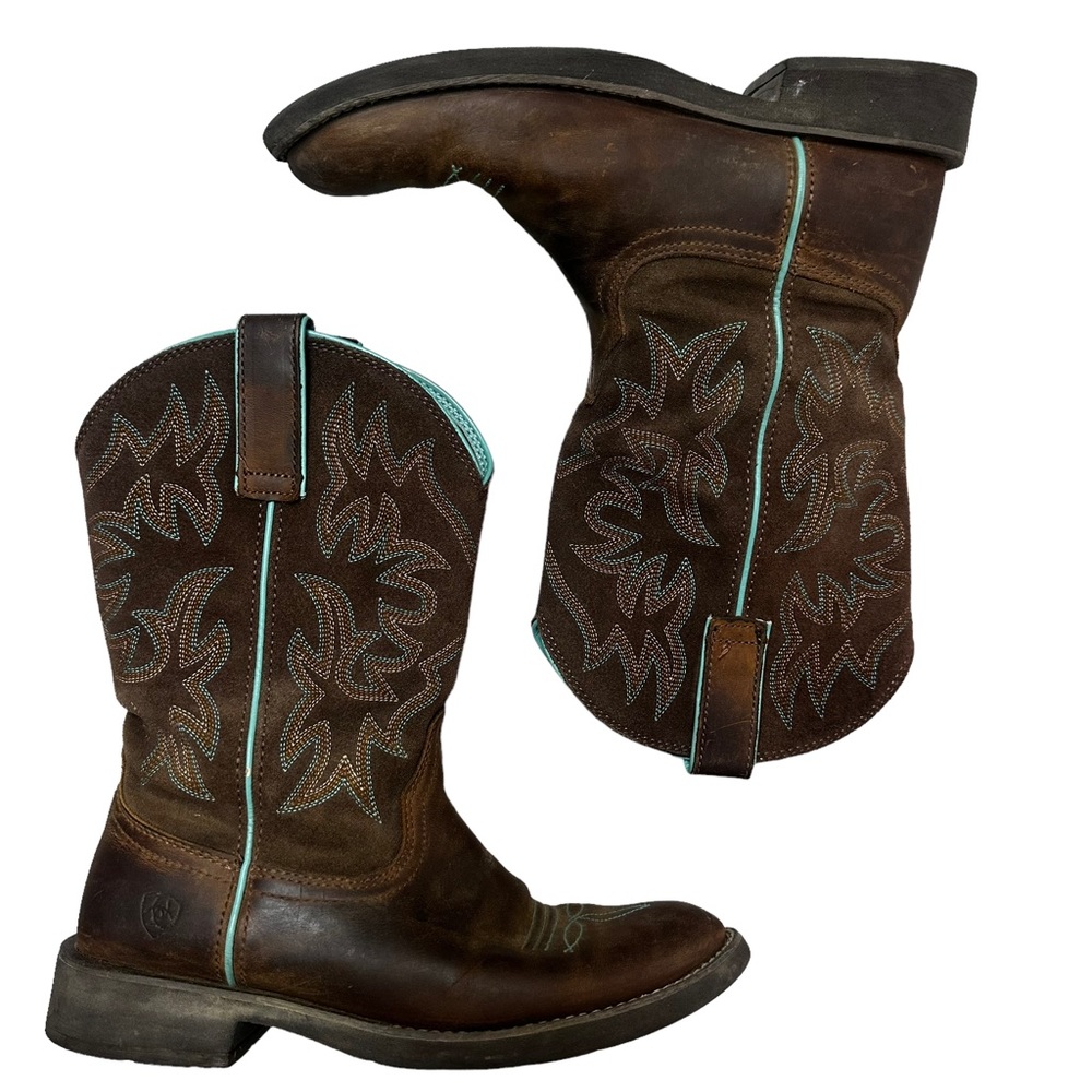Ariat Delilah Round Toe Western Boots - Women’s Mid-Calf Leather Boot - sz 8